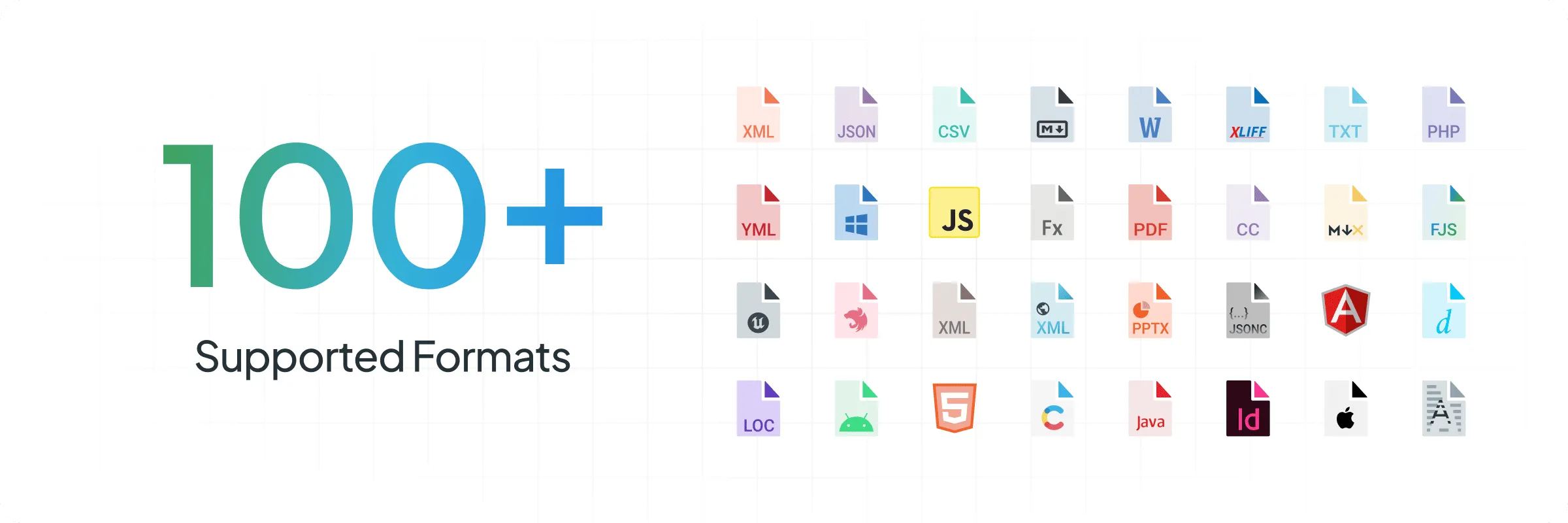 Crowdin support more than 100 file formats